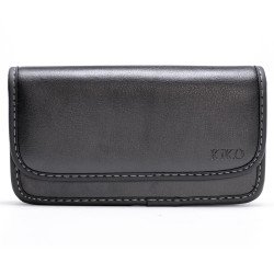 Extendable Horizontal Marble Belt Clip Pouch Large 23 Fits iPhone 13 Pro Max and more (Black)